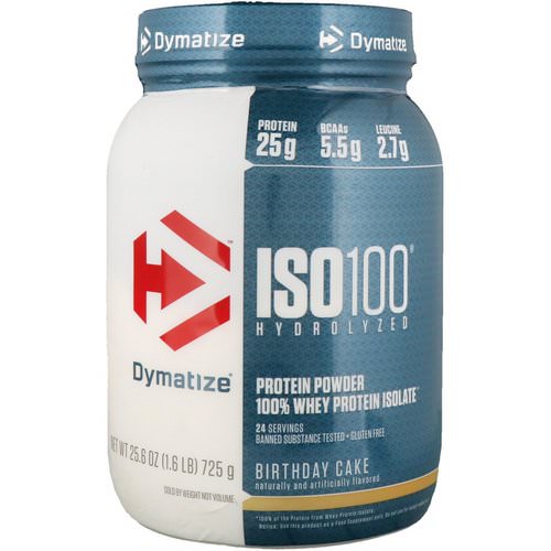 Dymatize Nutrition, ISO100 Hydrolyzed, 100% Whey Protein Isolate, Birthday Cake, 1.6 lbs (725 g) Review
