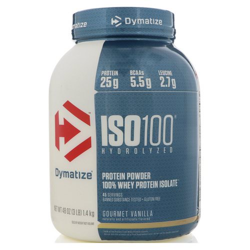 Dymatize Nutrition, ISO100 Hydrolyzed, 100% Whey Protein Isolate, Gourmet Vanilla, 3 lb (1.4 kg) Review