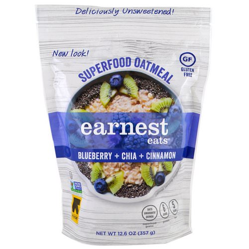 Earnest Eats, Superfood Oatmeal, Blueberry + Chia + Cinnamon, 12.6 oz (357 g) Review