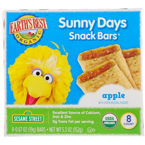 Earth's Best, Sunny Days Snack Bars, Apple, 8 Bars, 0.67 oz (19 g) Each Review