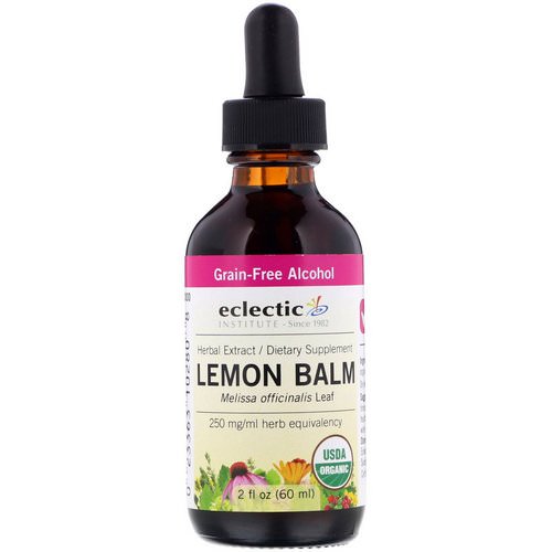 Eclectic Institute, Organic Lemon Balm, 2 fl oz (60 ml) Review