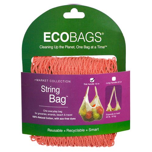 ECOBAGS, Market Collection, String Bag, Tote Handle 10 in, Coral Rose, 1 Bag Review