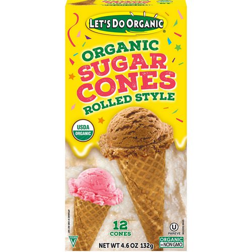 Edward & Sons, Edward & Sons, Let's Do Organic, Organic Sugar Cones, Rolled Style, 12 Cones Review