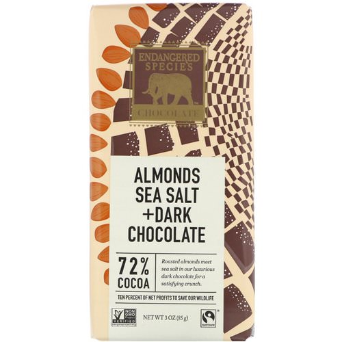Endangered Species Chocolate, Almonds Sea Salt + Dark Chocolate, 3 oz (85 g) Review