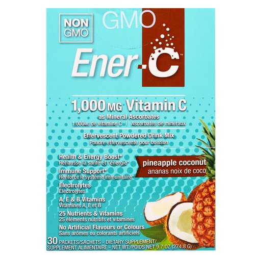Ener-C, Vitamin C, Effervescent Powdered Drink Mix, Pineapple Coconut, 30 Packets, 9.7 oz (274.8 g) Review