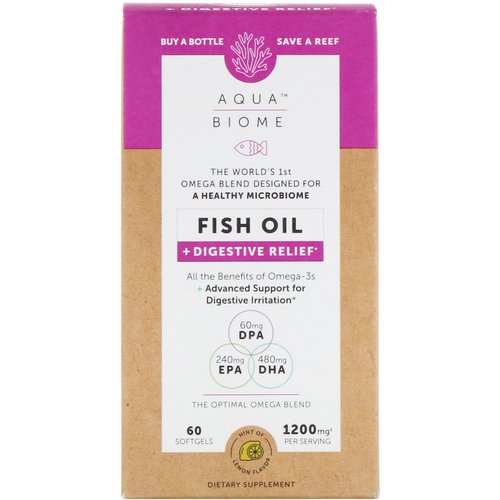 Enzymedica, Aqua Biome, Fish Oil + Digestive Relief, Lemon Flavor, 60 Softgels Review