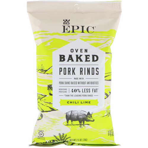 Epic Bar, Oven Baked, Pork Rinds, Chili Lime, 2.5 oz (70 g) Review