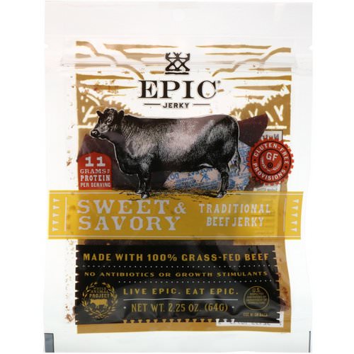 Epic Bar, Traditional Beef Jerky, Sweet & Savory, 2.25 oz (64 g) Review