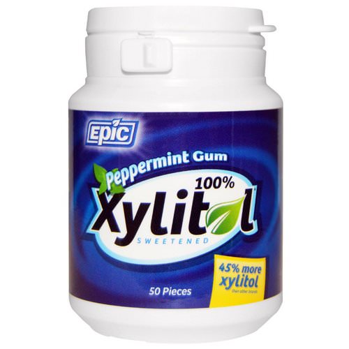 Epic Dental, 100% Xylitol Sweetened, Peppermint Gum, 50 Pieces Review