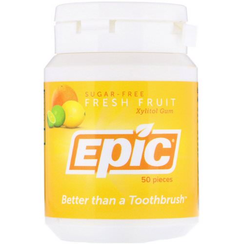 Epic Dental, Xylitol Gum, Sugar-Free, Fresh Fruit, 50 Pieces Review