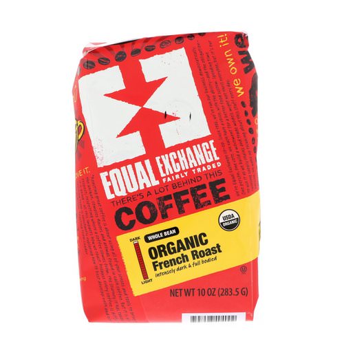 Equal Exchange, Organic, Coffee, French Roast, Whole Bean, 10 oz (283.5 g) Review
