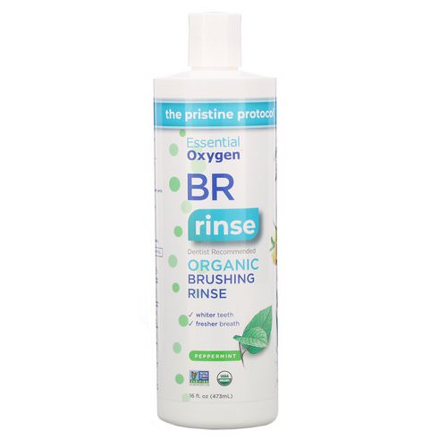Essential Oxygen, BR Organic Brushing Rinse, Peppermint, 16 fl oz (473 ml) Review