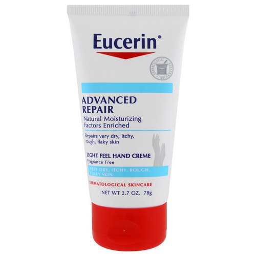 Eucerin, Advanced Repair Hand Creme, Fragrance Free, 2.7 oz (78 g) Review