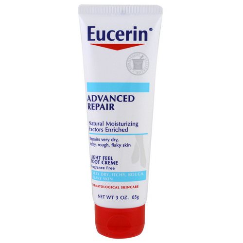 Eucerin, Advanced Repair, Light Feel Foot Creme, Fragrance Free, 3 oz (85 g) Review