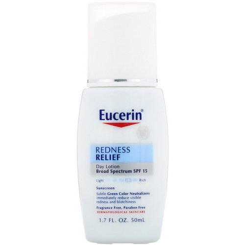 Eucerin, Redness Relief, Daily Perfecting Lotion SPF 15, Fragrance Free, 1.7 fl oz (50 ml) Review