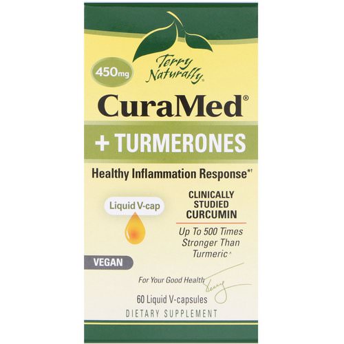 EuroPharma, Terry Naturally, CuraMed + Turmerones, 450 mg, 60 Liquid V-capsules Review
