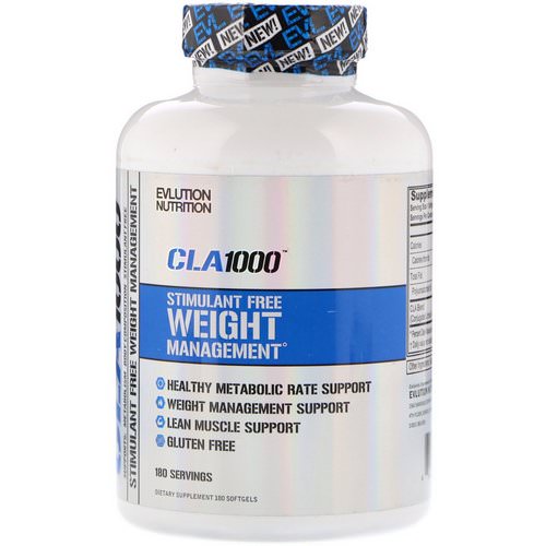 EVLution Nutrition, CLA 1000, Stimulant Free Weight Management, 180 Softgels Review