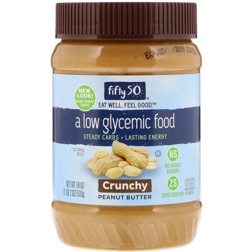 Fifty 50, Low Glycemic Peanut Butter, Crunchy, 18 oz (510 g) Review