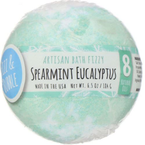 Fizz & Bubble, Artisan Bath Fizzy, Spearmint Eucalyptus, 6.5 oz (184 g) Review