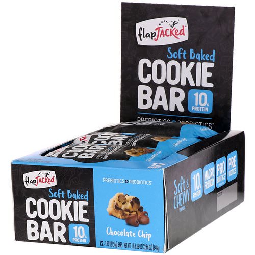 FlapJacked, Soft Baked Cookie Bar, Chocolate Chip, 12 Bars, 1.90 oz (54 g) Each Review
