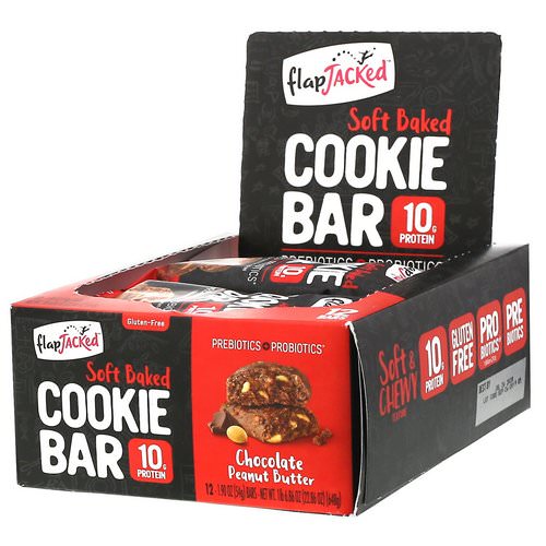 FlapJacked, Soft Baked Cookie Bar, Chocolate Peanut Butter, 12 Bars, 1.90 oz (54 g) Each Review