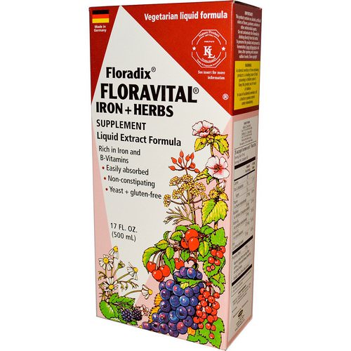 Flora, Floradix, Floravital, Iron + Herbs Supplement, Liquid Extract Formula, 17 fl oz (500 ml) Review
