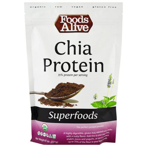 Foods Alive, Superfoods, Chia Protein Powder, 8 oz (227 g) Review