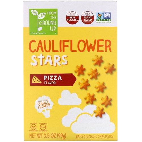 From The Ground Up, Cauliflower Stars, Baked Snack Crackers, Pizza, 3.5 oz (99 g) Review