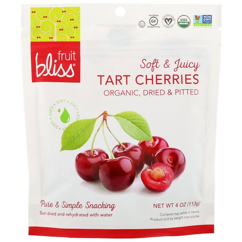 Fruit Bliss, Soft & Juicy Tart Cherries, Organic, Dried & Pitted, 4 oz (113 g) Review