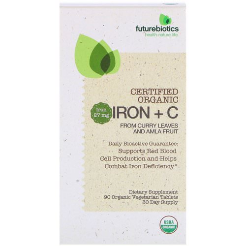 FutureBiotics, Certified Organic Iron + C, 90 Organic Vegetarian Tablets Review