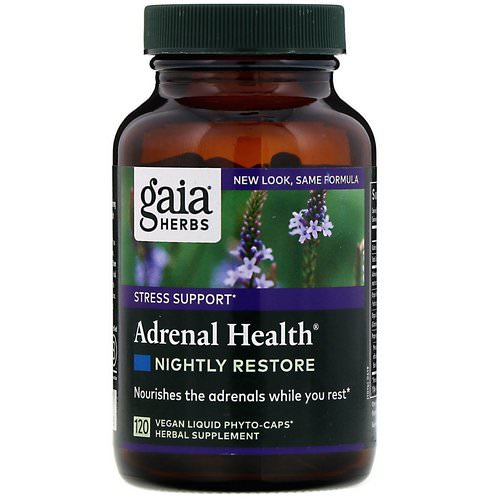 Gaia Herbs, Adrenal Health, Nightly Restore, 120 Vegan Liquid Phyto-Caps Review
