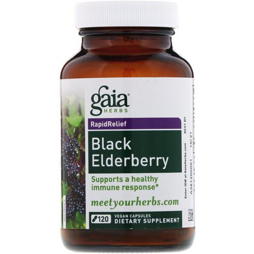 Gaia Herbs, Black Elderberry, 120 Vegan Capsules Review