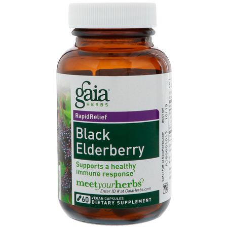 Gaia Herbs, Elderberry Sambucus, Cold, Cough, Flu