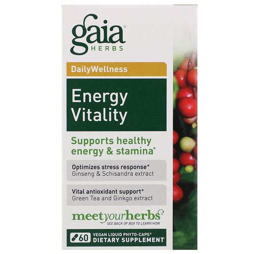 Gaia Herbs, Energy Vitality, 60 Vegetarian Liquid Phyto-Caps Review