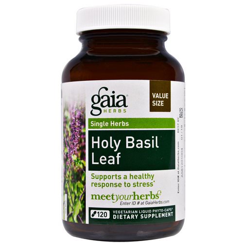 Gaia Herbs, Holy Basil Leaf, 120 Vegetarian Liquid Phyto-Caps Review