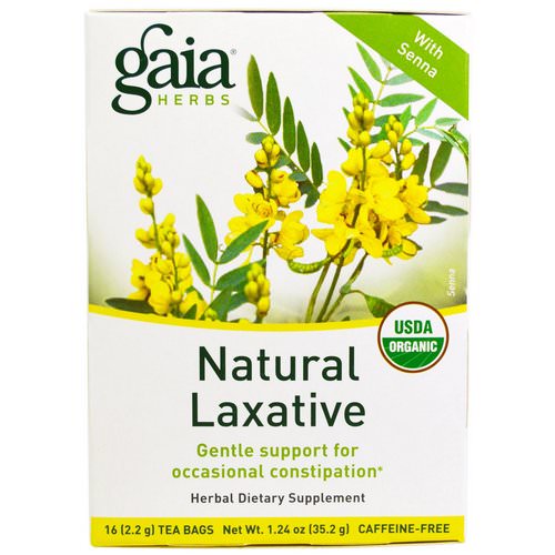 Gaia Herbs, Natural Laxative, Caffeine-Free, 16 Tea Bags, 1.24 oz (35.2 g) Review