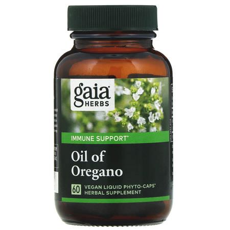Gaia Herbs, Oregano Oil Supplements, Cold, Cough, Flu