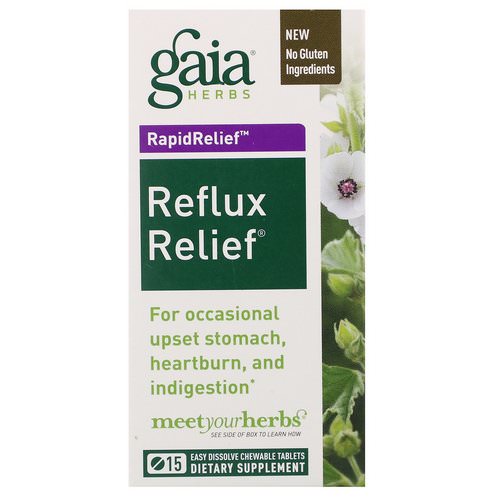 Gaia Herbs, RapidRelief, Reflux Relief, 15 Chewable Tablets Review