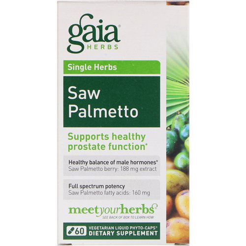 Gaia Herbs, Saw Palmetto, 60 Vegetarian Liquid Phyto-Caps Review