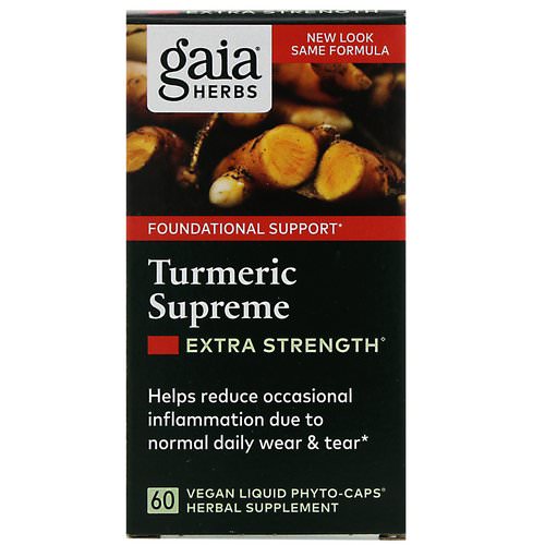 Gaia Herbs, Turmeric Supreme, Extra Strength, 60 Vegan Liquid Phyto-Caps Review