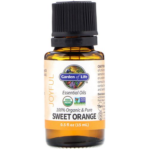 Garden of Life, 100% Organic & Pure, Essential Oils, Joyful, Sweet Orange, 0.5 fl oz (15 ml) Review