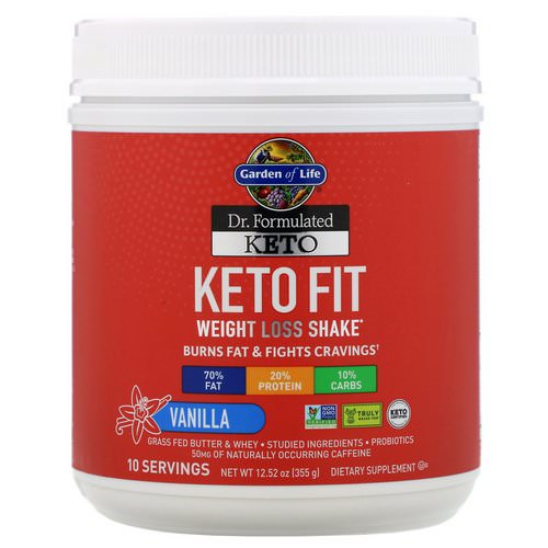 Garden of Life, Dr. Formulated Keto Fit Weight Loss Shake, Vanilla, 12.52 oz (355 g) Review