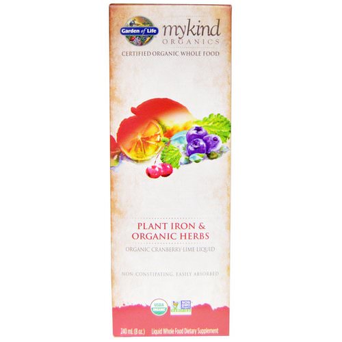 Garden of Life, MyKind Organics, Plant Iron & Organic Herbs, Cranberry-Lime, 8 fl oz (240 ml) Review