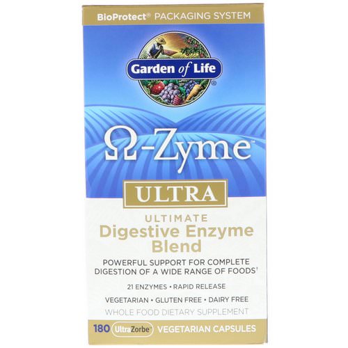 Garden of Life, O-Zyme, Ultra, Ultimate Digestive Enzyme Blend, 180 UltraZorbe Vegetarian Capsules Review