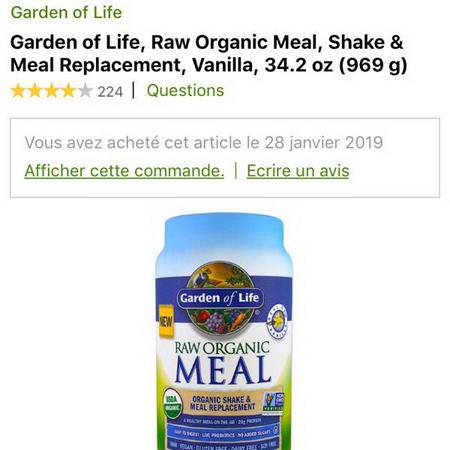 Supplements Diet Weight Meal Replacements Garden of Life