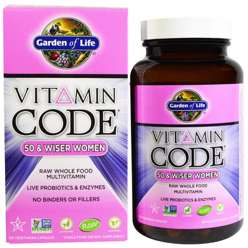 Garden of Life, Vitamin Code, 50 & Wiser Women, Raw Whole Food Multivitamin, 120 Veggie Caps Review