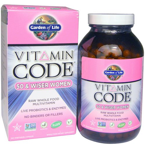 Garden of Life, Vitamin Code, 50 & Wiser Women, Raw Whole Food Multivitamin, 240 Veggie Caps Review