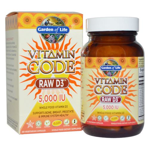 Garden of Life, Vitamin Code, RAW D3, 5,000 IU, 60 Vegetarian Capsules Review