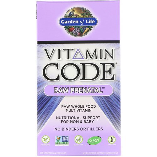 Garden of Life, Vitamin Code, Raw Prenatal, 180 Vegetarian Capsules Review