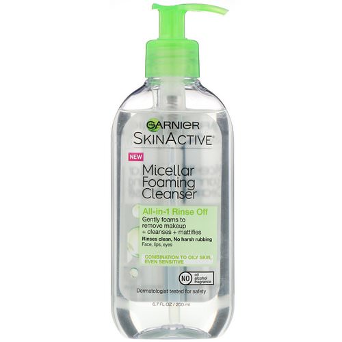 Garnier, SkinActive, Micellar Foaming Cleanser, All-in-1 Rinse Off, Combo/Oily Skin, 6.7 fl oz (200 ml) Review